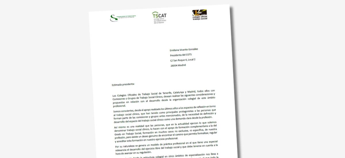 Carta conjunta Consejo treball social clínic